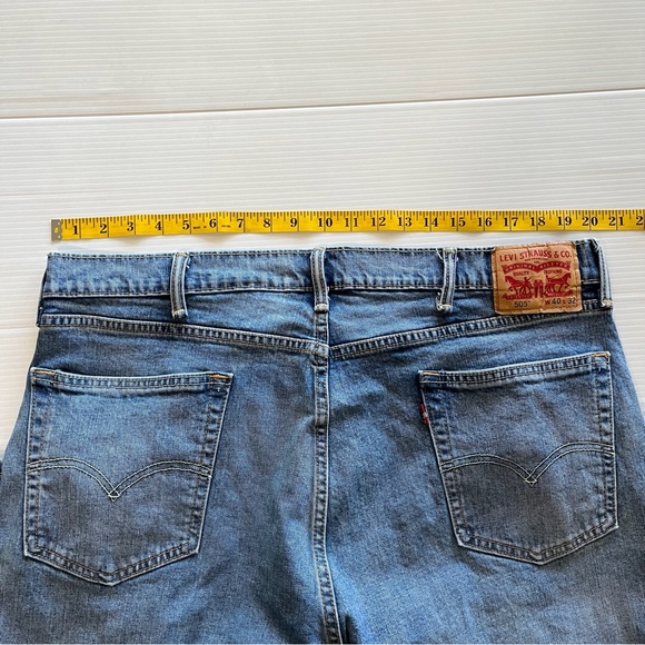 Levi’s Mens 505 Blue Jeans Size 40” Regular Fit Straight Leg - Picture 9 of 10